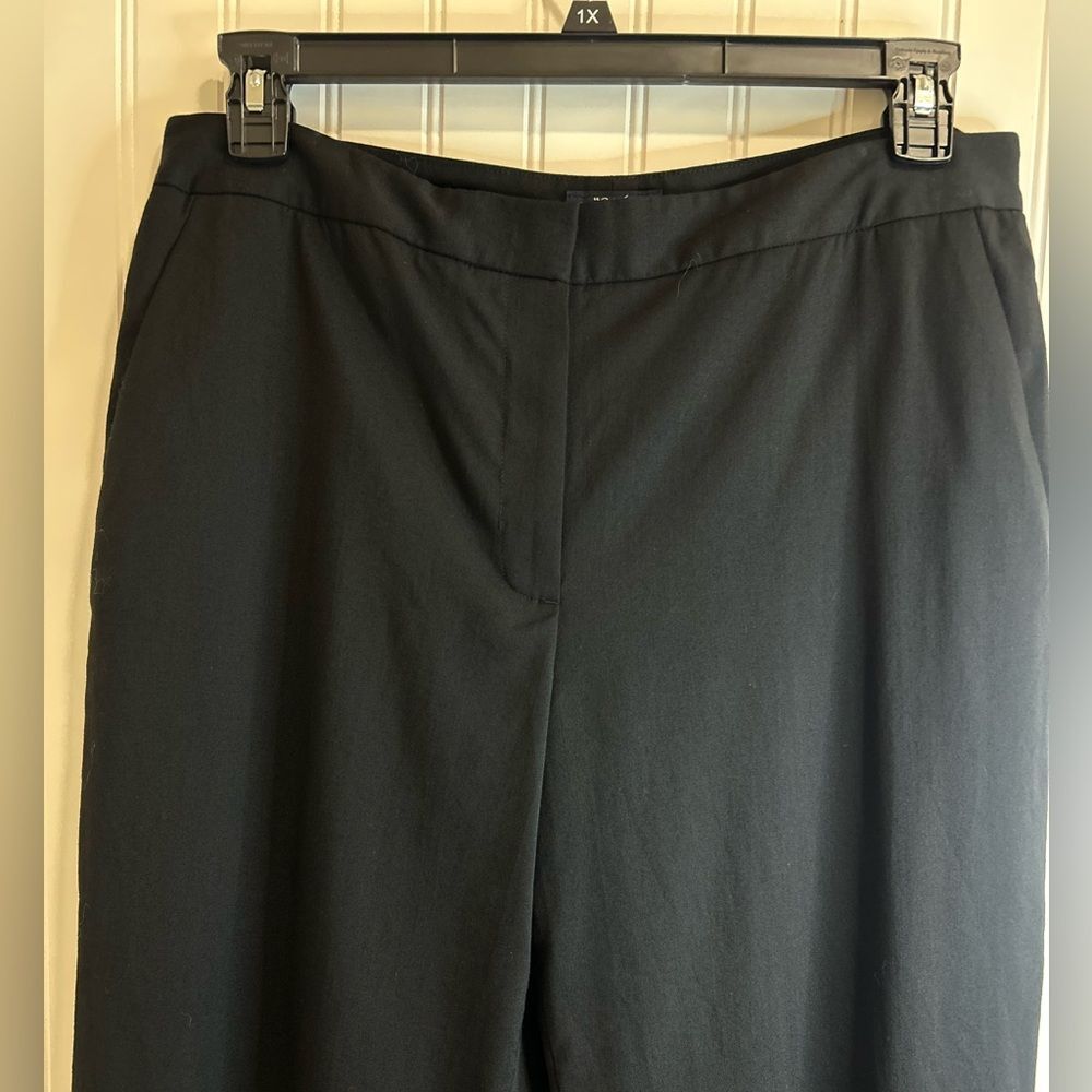 346 Brooks Brothers stretch Women's Elegant Black Wide Leg Trouser.98%wool - Picture 6 of 16